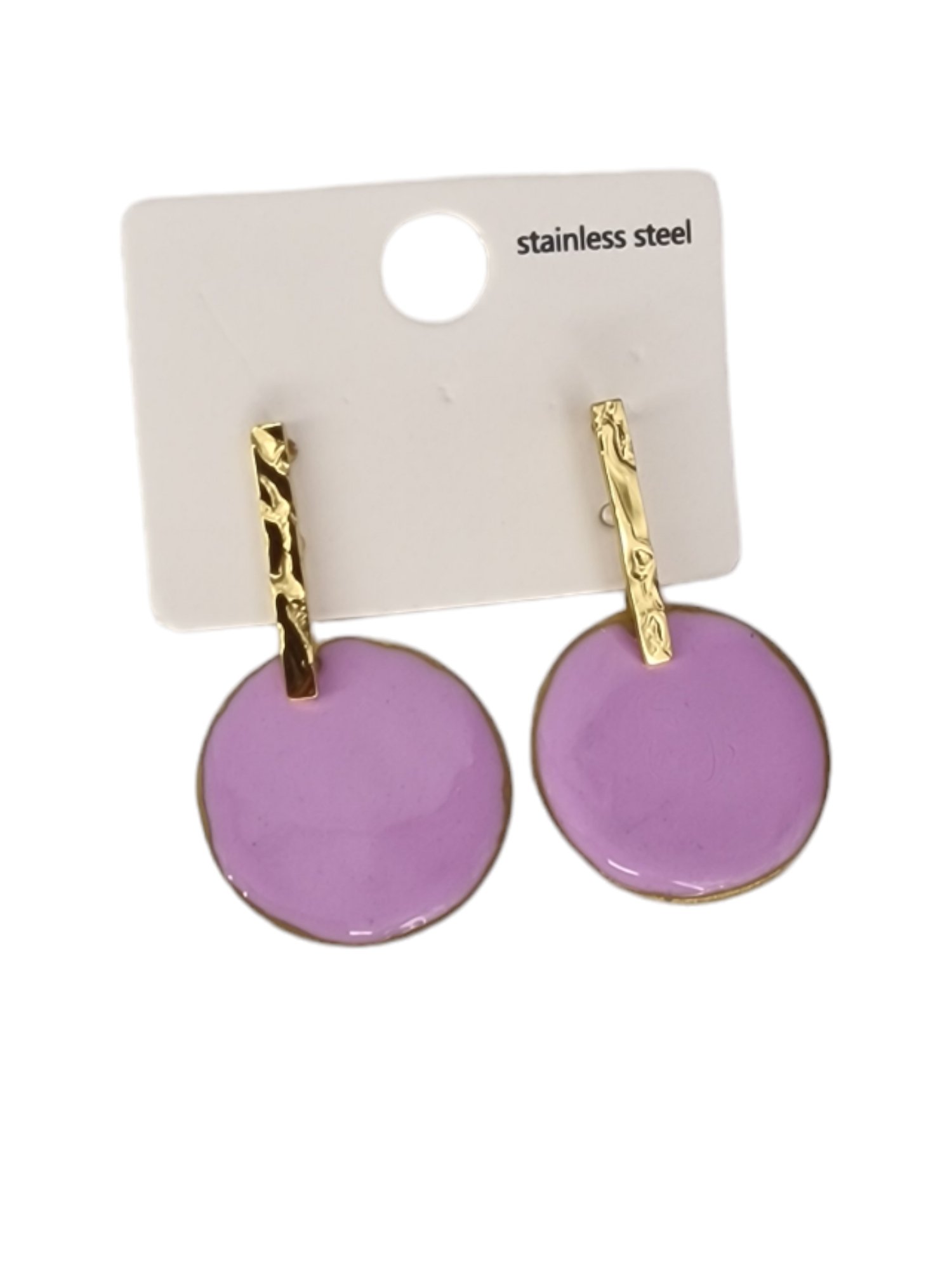 Κρεμαστά Σκουλαρίκια Κύκλος Με Φιλντισένιο Γέμισμα - Image 2