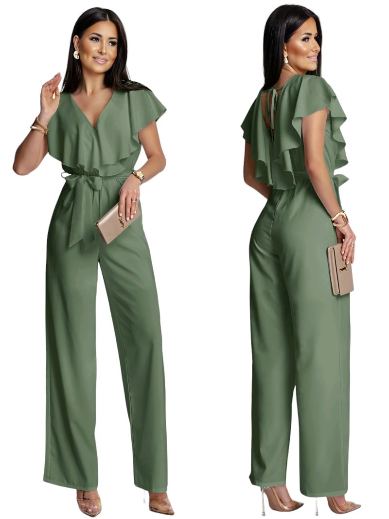 Ολόσωμη Φόρμα Με Βολάν Και Δέσιμο Στην Πλάτη